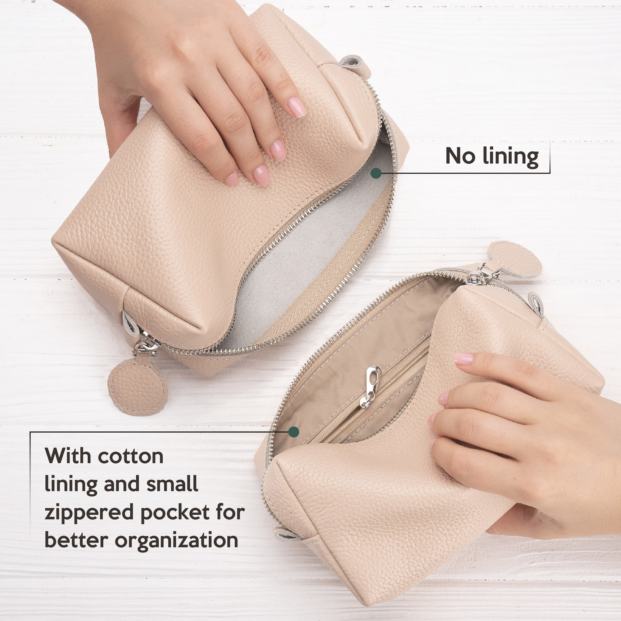 Leather Makeup Bag, Cosmetic Bag Women, Makeup Organizer, Bridesmaid Gift Name, Bridesmaid Gift Proposal, Christmas Gift for her