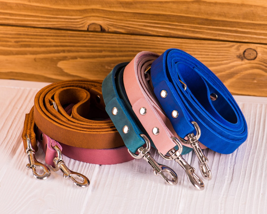 Personalized Leather Dog Leash, Leather Dog Leash With Name, Leather