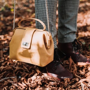 Leather Bag Purse, Leather Doctors Bag, Vintage Leather Satchel Bag, Personalized Leather Handbag, Birthday gift for her image 10