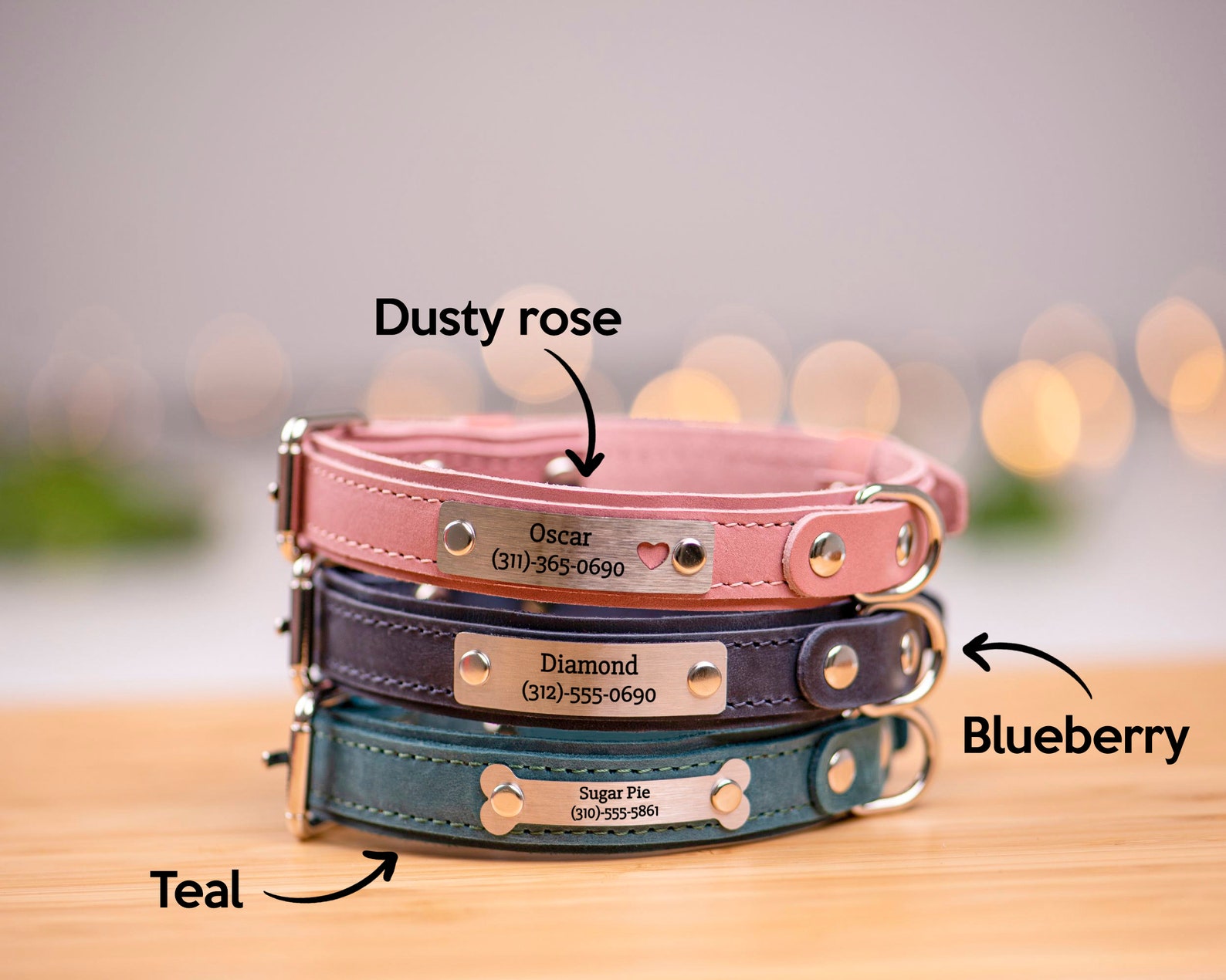 Personalized Dog Collar Leather Dog Collar With Name Etsy