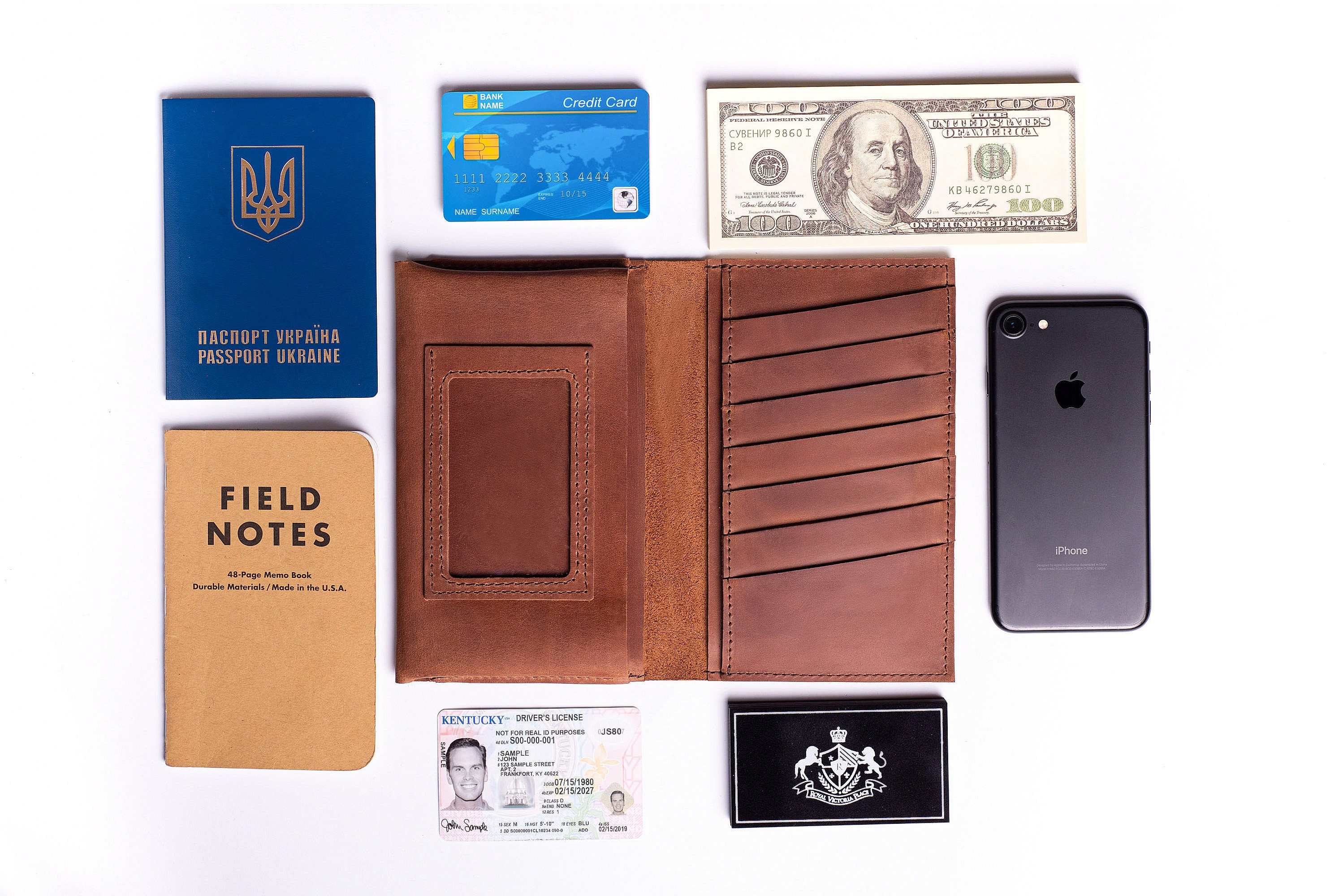 Travel wallet Personalized Leather wallet for men field Etsy