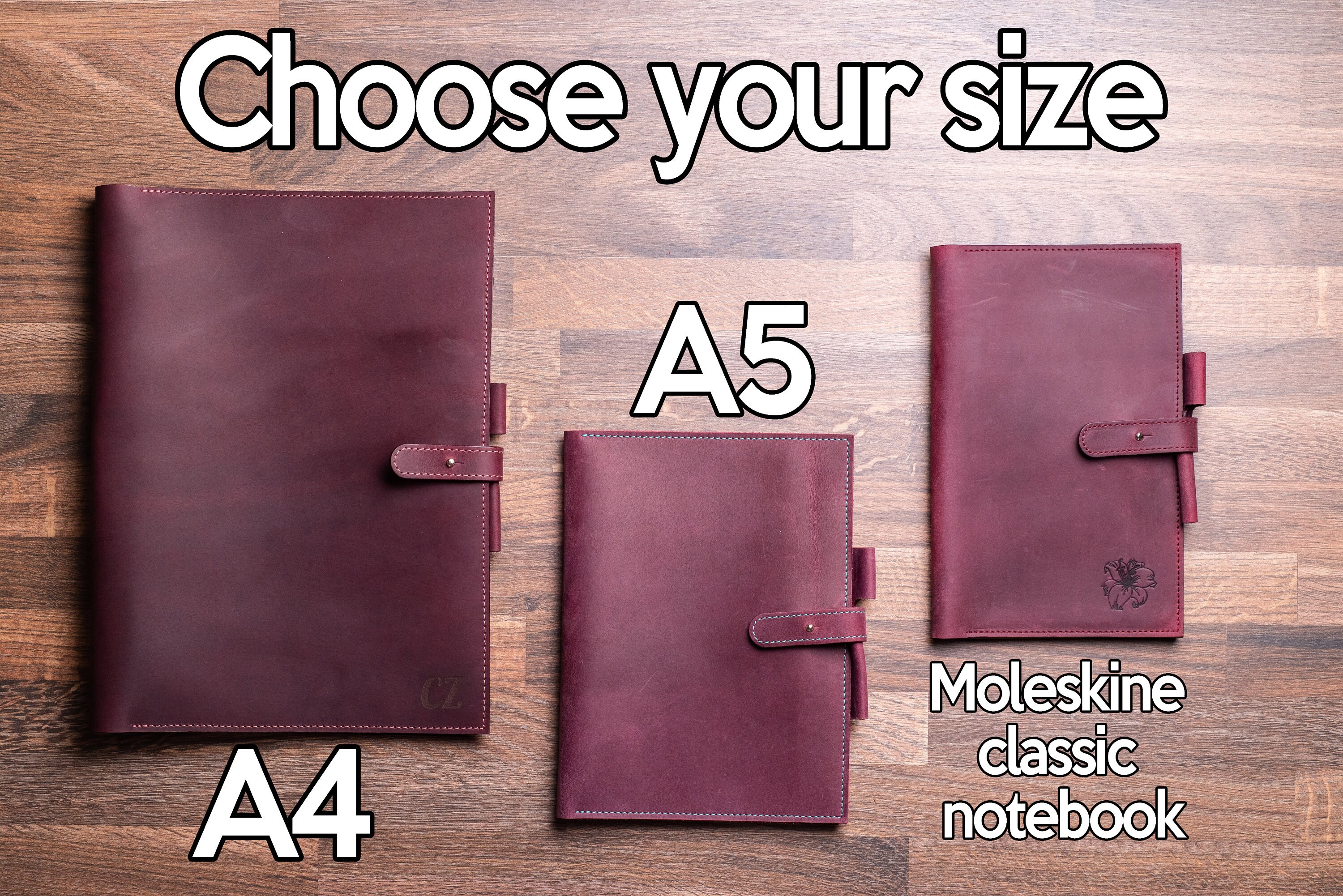 Leather Moleskine Large Classic Cover Personalized leather Etsy