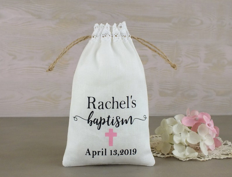 Girl Baptism favor bags Christening gift bags personalized Etsy