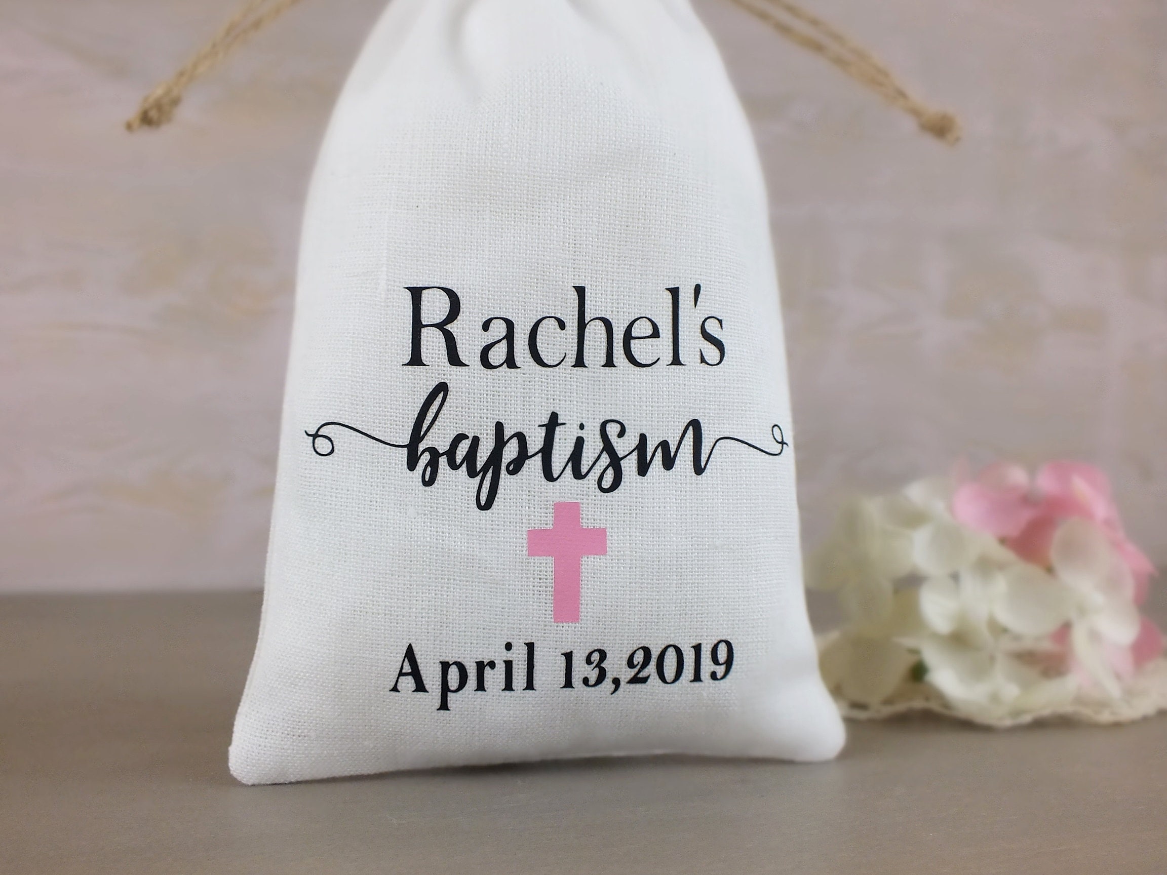 Girl Baptism favor bags Christening gift bags personalized Etsy