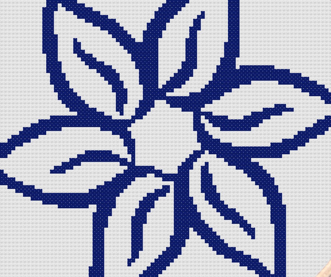 Modern Cross Stitch Pattern of Blue Flowerromantic Cross Etsy