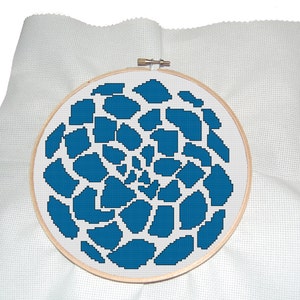 Modern cross stitch pattern of blue hydrangea- flower cross stitch pattern- blue cross stitch pattern- hydrangea cross stitch- PDF download