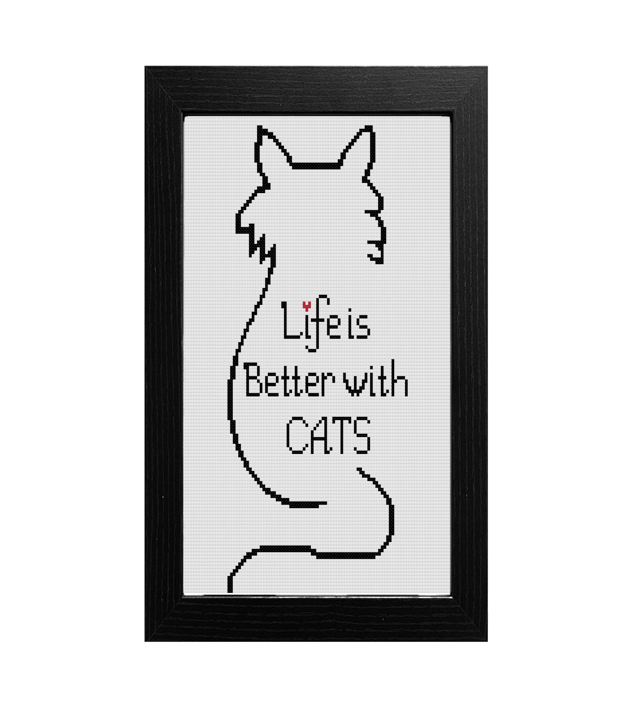 Cat Words Cute Cat Cross Stitch Pattern life is Better With Etsy