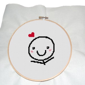 Cross stitch pattern of little lovely man-romantic cross stitch pattern- funny cross stitch pattern- love cross stitch pattern -pdf download