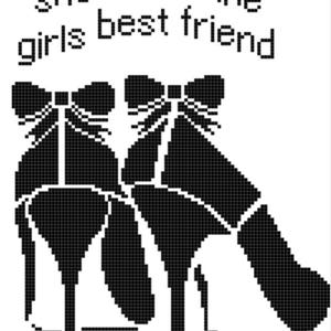 Cross stitch pattern of black shoes modern cross stitch pattern-quote cross stitch pattern shoe cross stitch pattern woman cross stitch image 3