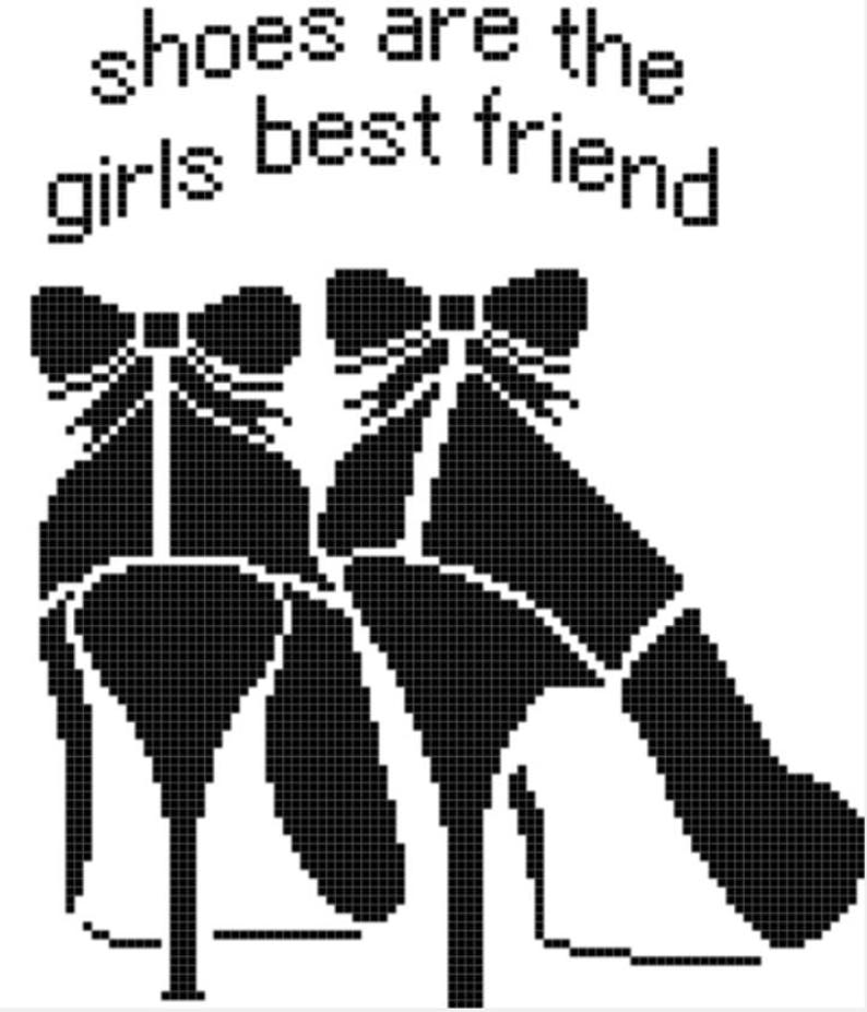 Cross stitch pattern of black shoes modern cross stitch pattern-quote cross stitch pattern shoe cross stitch pattern woman cross stitch image 3