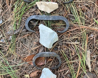 Hand forged hand made primitive fire starting flint and steel flint strikers