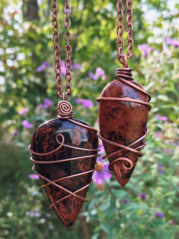 Mahogany Obsidian Pendants Copper Mahogany Obsidian Necklaces