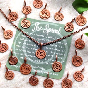 Dainty Copper Spiral Necklace, Hammered Copper Pendant, Spiral Pendant, Labyrinth Necklace, Spiral Necklace, Growth Necklace, Jewelry Gifts
