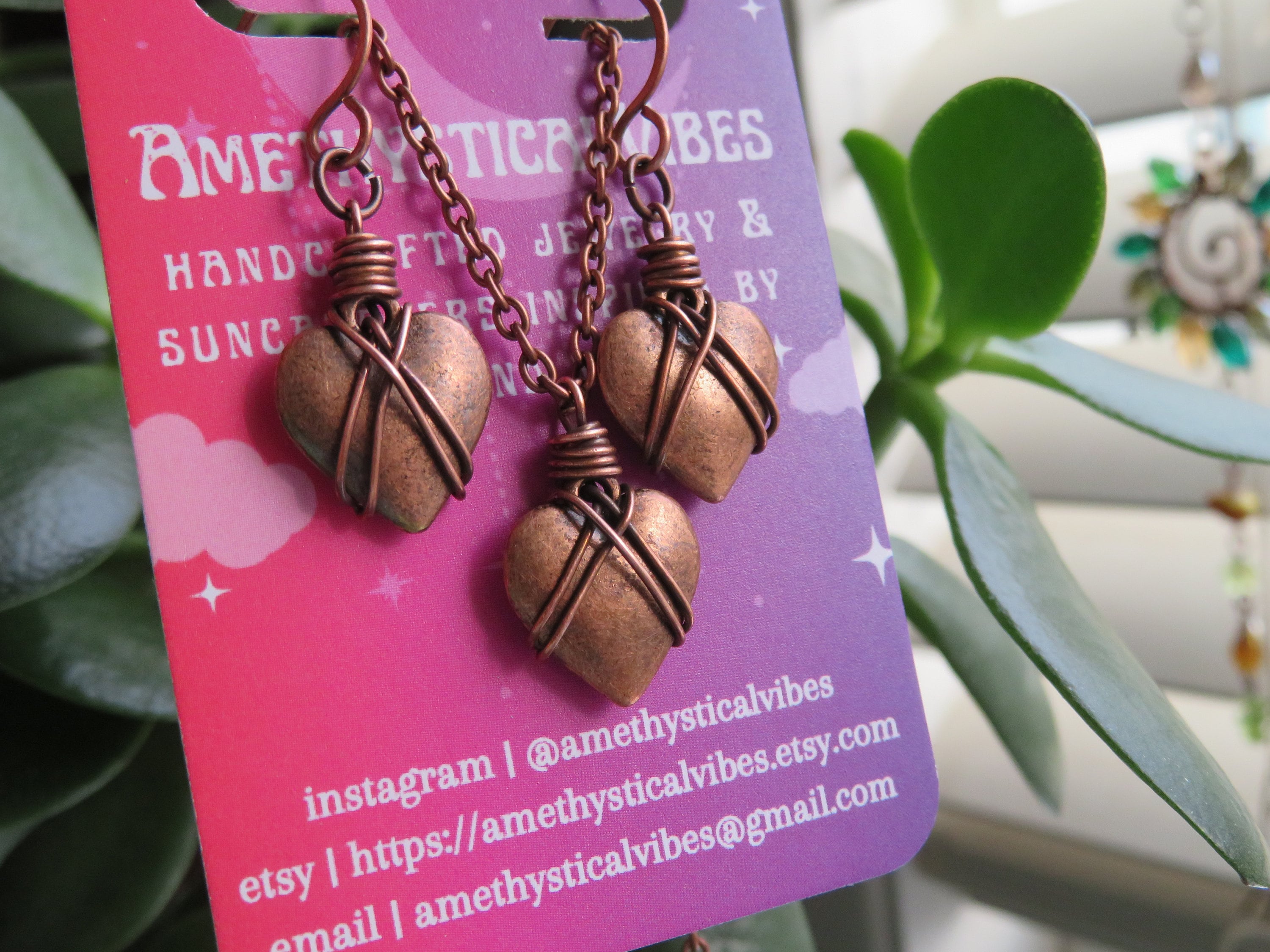 Copper Heart Necklace Earrings Set Wrapped Copper Heart Heart copper-heart-necklace-earrings-set-wrapped-copper-heart-heart