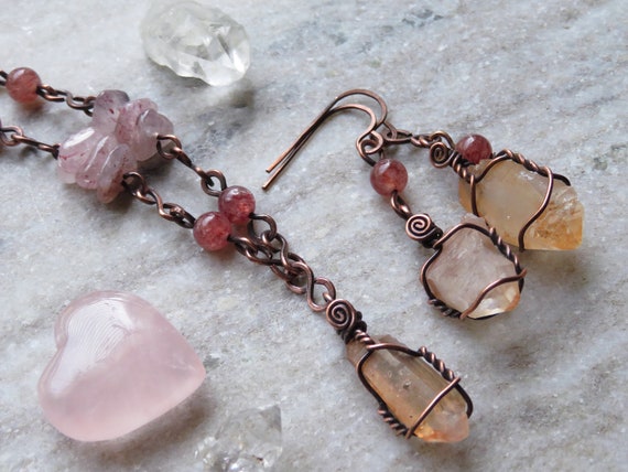 Tangerine quartz sale necklace