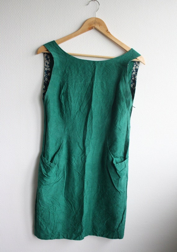 Robe verte vintage DIY///Cousu main///doublure fl… - image 1