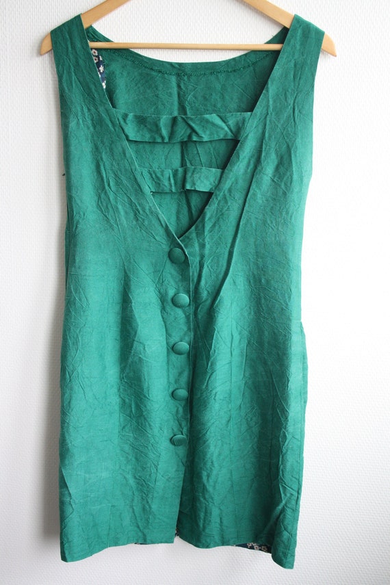 Robe verte vintage DIY///Cousu main///doublure fl… - image 2