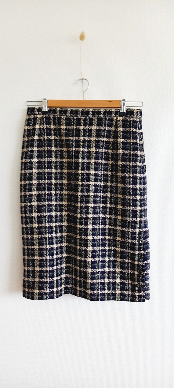 Jupe crayon/// Motif Tartan ///Taille haute ///Co… - image 1