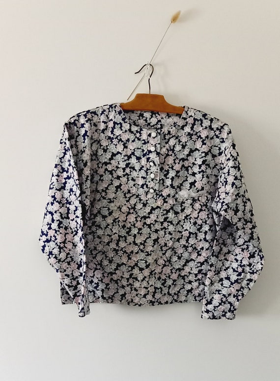 Tunique Vintage a Fleurs 60 s Vintage Top Etsy