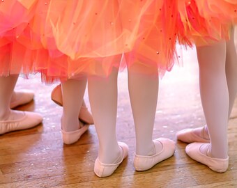 Ballet photography,coral tutus,ballerina dancers,nursery decor,dance studio decor,youth girls room, ballet shoes print,recital gift for her