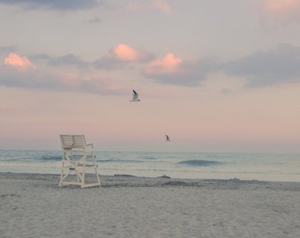 Beach Photography,Sunset Beach Art,Jersey Shore Art,Beach Home Decor,Coastal Home Decor,Wildwood Beach Lifeguard Chair, Seaside, Ocean Art