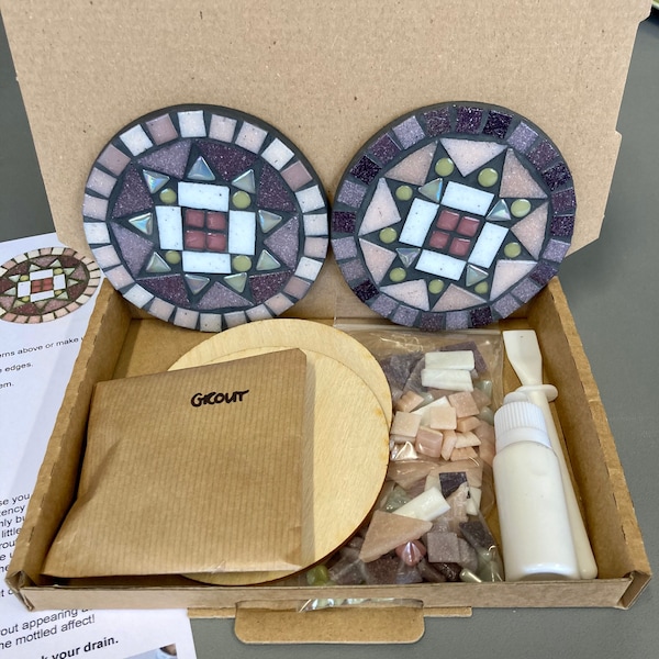 Pretty Pastel Mosaic Coaster Kit, Ideal Gift, Make Your Own.
