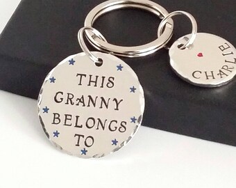 This Grandma Belongs To Personalised Keyring, Personalised Nana Nanna Gift, Personalized Grandma Keyring, Personalised Nanny Keychain