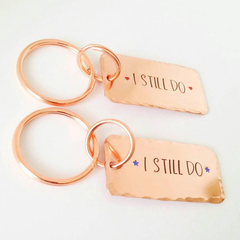 I Still Do Copper Keychain 7th Anniversary Gift Keyring Etsy UK