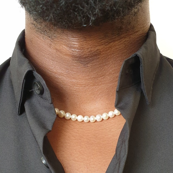 Pearl Necklace for Men Faux Pearl Choker Mens Pearl Necklace Layered Cuban  Link Necklace for Women and Men (3-layer NEC) : Amazon.ca: Clothing, Shoes  & Accessories