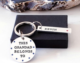 This Grandad Belongs to Keyring, Personalised Grandma Keychain, Grandparent Gifts Ideas, Fathers Day Gift Grandad, Birthday Gift Him Men