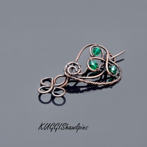 Celtic design shawl pin and cardigan pin, antique copper wire shawl pin, shawl brooch, sweater, pin,silver,