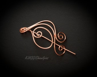 Copper brooch ,Shawl and Sweater pin,Copper wire Shawl Pin,Shawl brooch, Sweater,Pin,Silver,silver/copper shawl pin