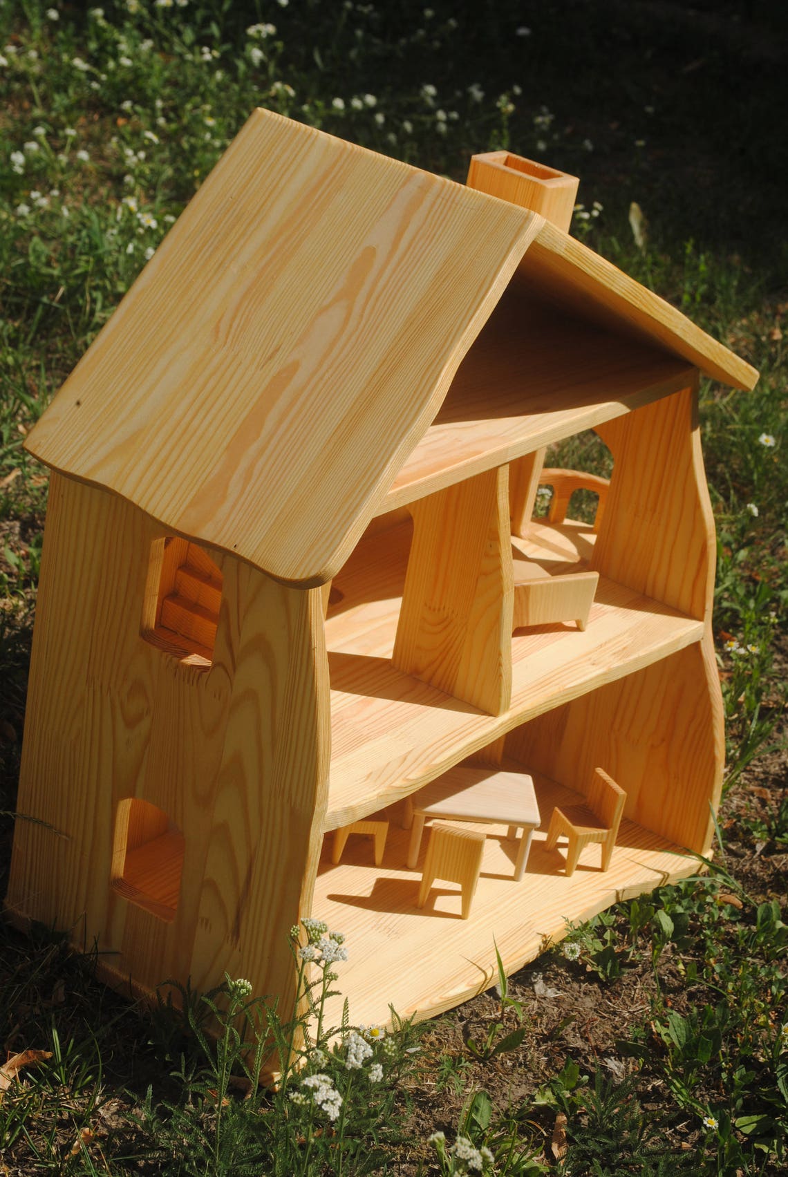 Wood dollhouse Wooden dollhouse Dollhouse Fairy dollhouse Etsy