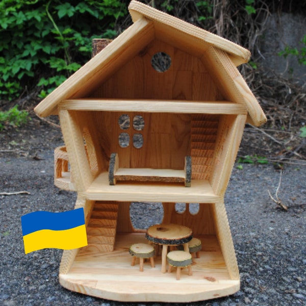 Wood dollhouse  Wooden dollhouse  Dollhouse Fairy dollhouse Gnome dollhouse Dollhouses Doshouse kit Wood doll house Wooden doll house