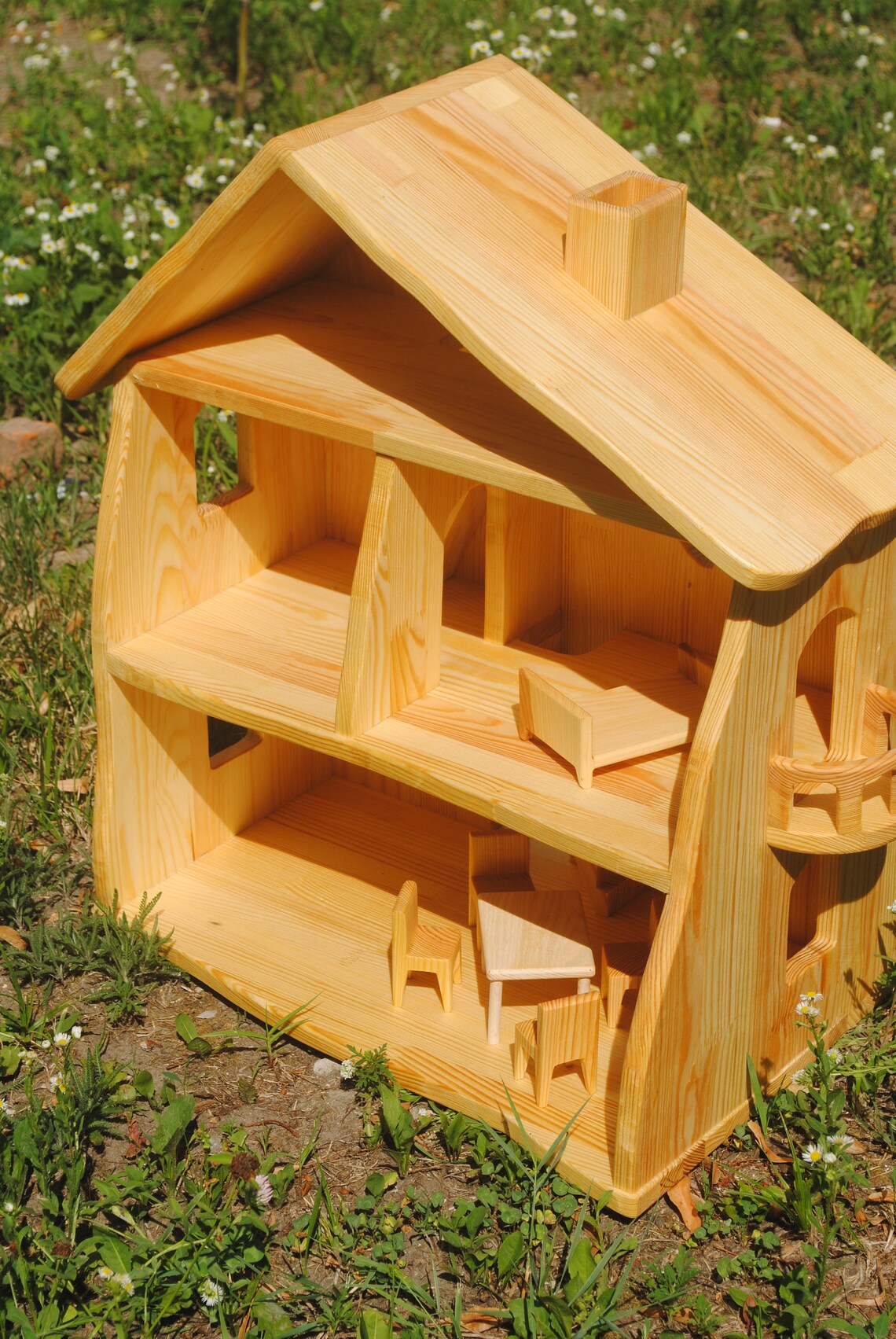 Wood dollhouse Wooden dollhouse Dollhouse Fairy dollhouse Etsy