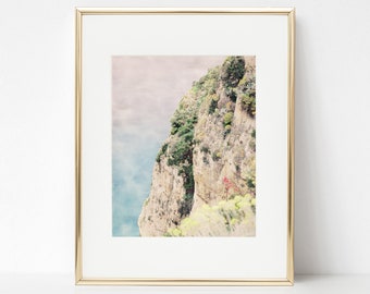 Amalfi Coast Wall Art, Italy Wall Art, Positano Italy Watercolor, Italy Photography, Positano Wall Art, Watercolor Cliff, Watercolor Ocean