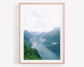 Norwegian Fjord Print, Norway Art, Photography Prints, Nature Photography, Fjord Wall Art, Norway Fjord Print, Norway Landscape