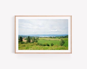 Norwegian Summer Farm Watercolor Wall Art, Fjords Photo Print, Nordic Wall Art, Norwegian Scenery, Viking Photo