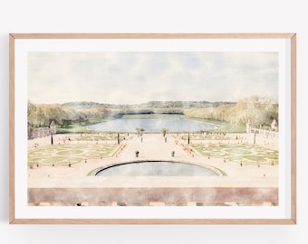 Versailles Photography Wall Art, Versailles Watercolor, France Wall Art, Watercolor Wall Art, Watercolor Photo, Watercolor Landscape