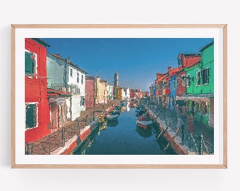 Burano Italy Wall Art Print, Italy Art, Photography Prints, Italy Landscape Print, Burano Wall Art