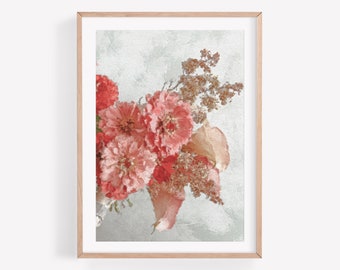 Pink Flower Bouquet Wall Art Print, Flower Bouquet Art, Photography Prints, Flower Photography, Pink Flower Wall Art, Bouquet Print