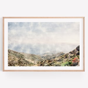 Arte de pared de acuarela del océano de Malibú, impresión con vista al mar, impresión de Malibú, fotografía de Malibú, fotografía del océano, paisaje de acuarela