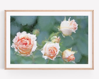 Impresión de arte de pared de flores de rosas rosas, arte de rosas, impresiones fotográficas, fotografía de rosas rosas, arte de pared de flores de rosas, impresión de peonía rosa