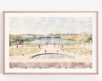 Palace of Versailles Wall Art Print, France Wall Art, France Watercolor Wall Art, France Photography Prints, Versailles Photo Print