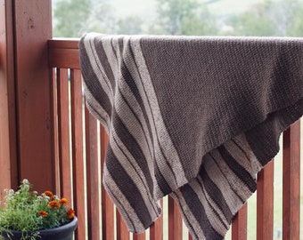 CROCHET PATTERN Striped Cowboy Wool Blanket