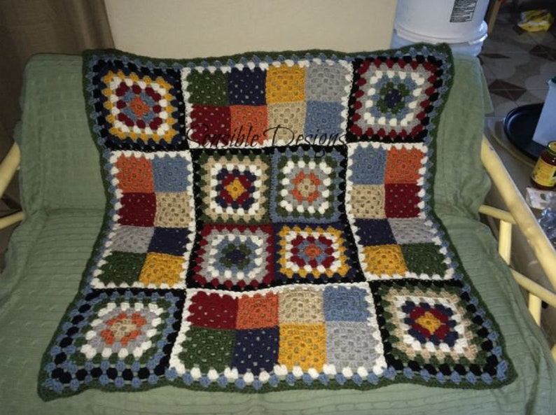 CROCHET PATTERN Stained Glass Window Afghan Windowpane Etsy