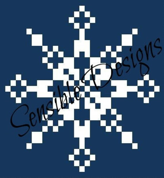 Crochet Snowflake GRAPH chart pdf crochet knitting Etsy