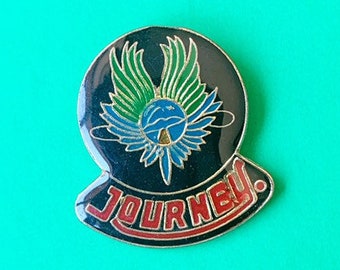 JOURNEY PIN / vintage enamel pin lapel pin 80s pin 80's pin hat tac tie tac pinback button jacket pin gift present band pin classic rock pin