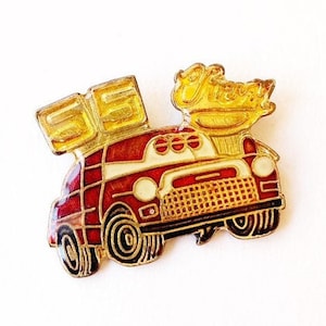 55 CHEVY PIN / vintage classic car pin 80s pin 80&#39;s pin hat tac tie tac pinback button jacket pin enamel pin gift present lapel pin
