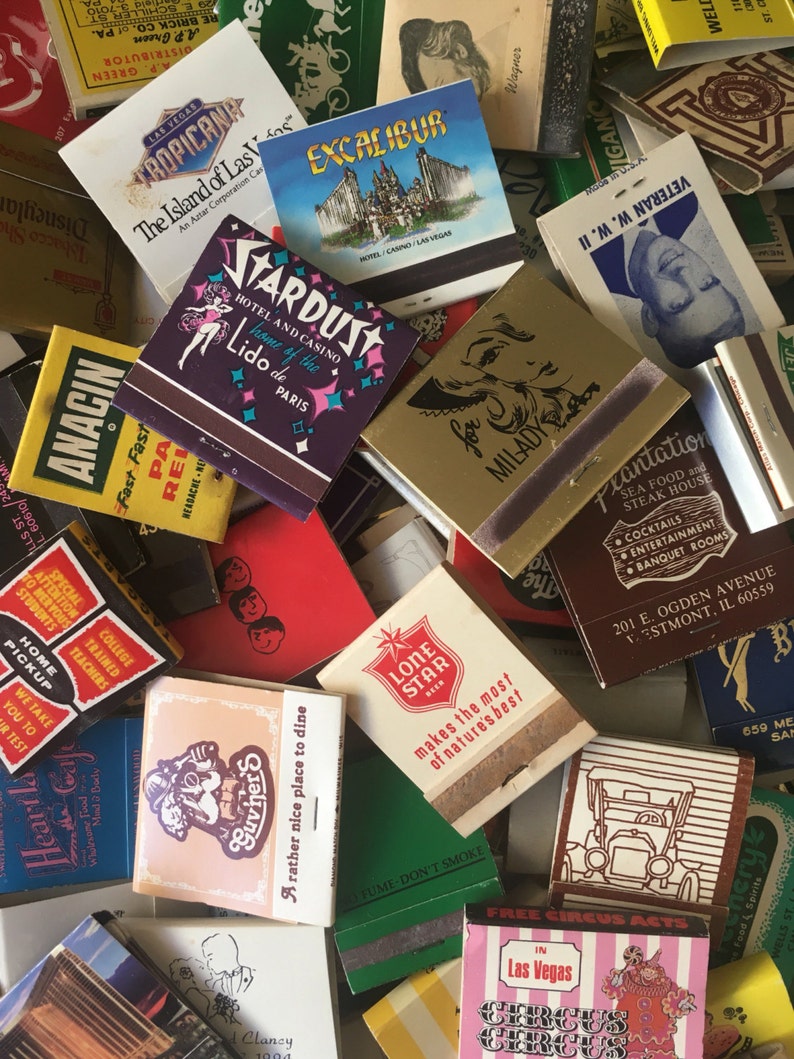 LOT OF 30 MATCHBOOKS from the 40s to 90s / vintage matches Etsy
